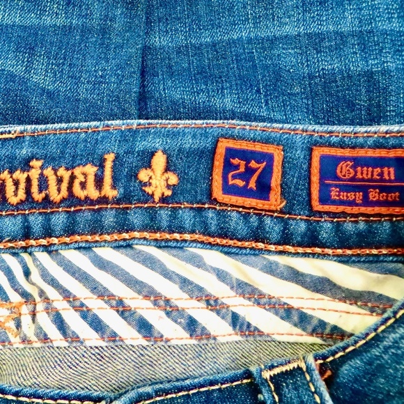 NEW! Rock Revival Gwen Easy Bootcut Denim Jeans Distressed Blue SZ 27 - Picture 10 of 13